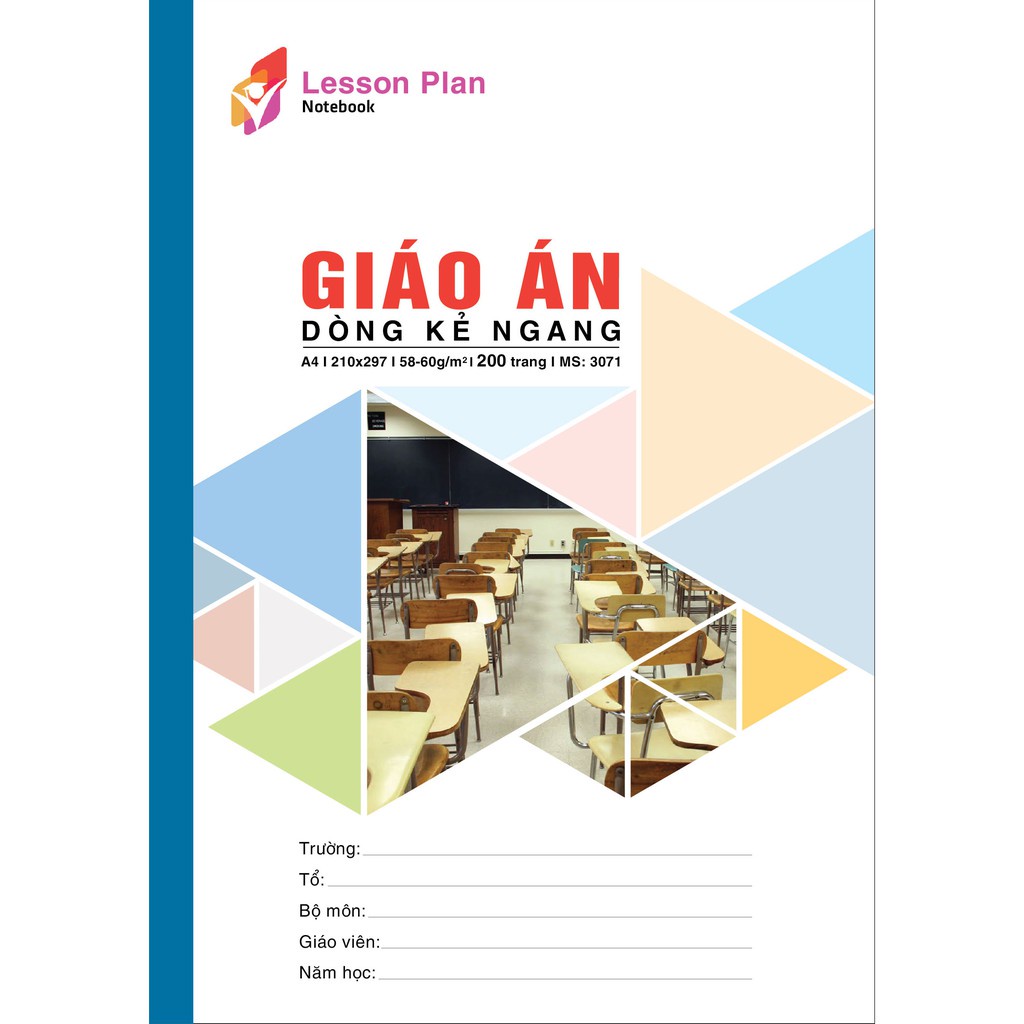 Sổ giáo án kẻ ngang khổ A4 120 trang / 200 trang / 300 trang Hải Tiến 6553 / 3071 / 3583