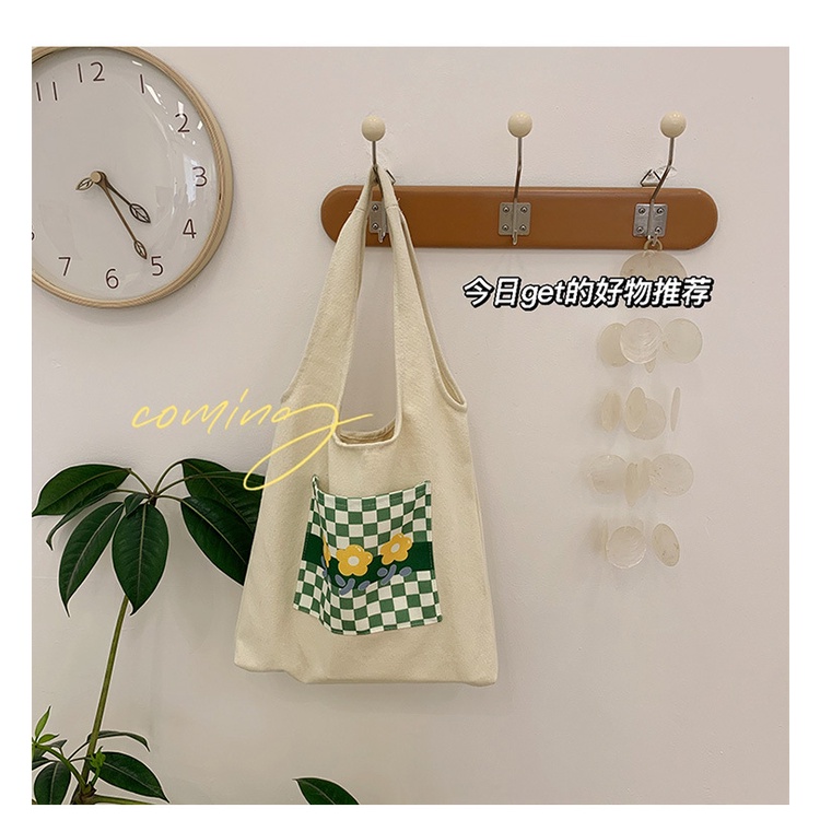 Hàng Có Sẵn Giao Hàng Nhanh Túi Xách Canvas Đeo Vai Sức Chứa Lớn Họa Tiết Hoa Phong Cách Harry Potter Dễ Thương Cho Nữ Sinh