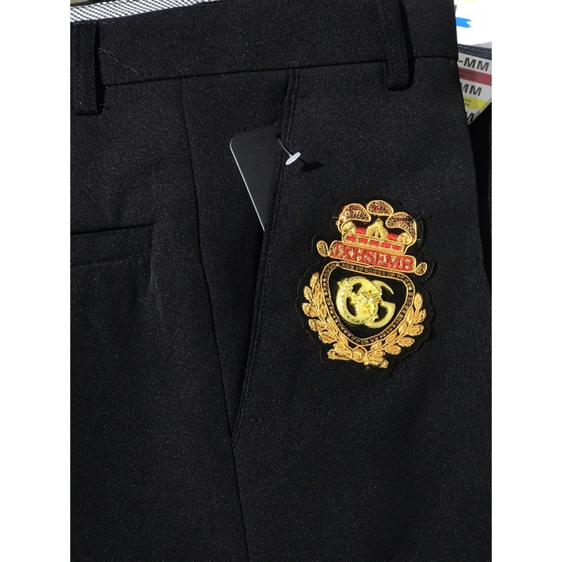 [HÀNG LOẠI 1] quần âu nam đen thêu logo đính đá quần ống côn hàn quốc vải không nhăn co dãn nhẹ | BigBuy360 - bigbuy360.vn