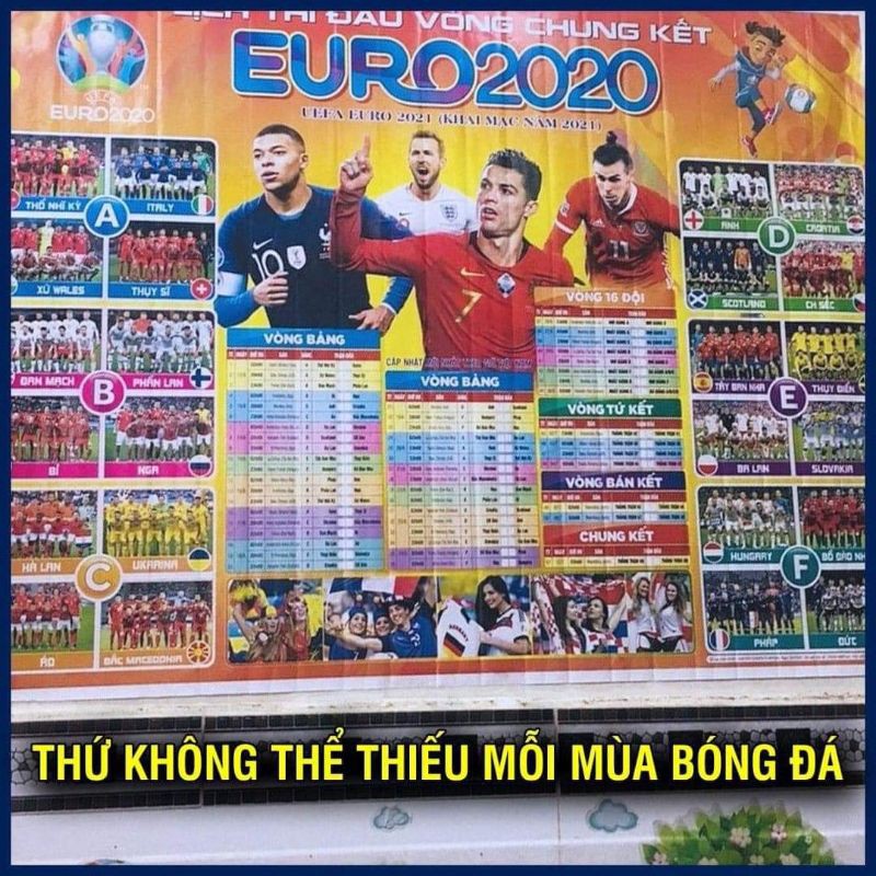 bảng lịch thi đấu EURO 2020