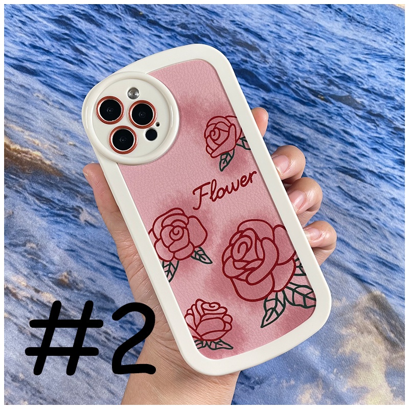 FOR OPPO A17K A57 A77S A39 A37 RENO 7 8 REALME C55 6 PRO 7i 9i C35 C31 C25 C21Y C20 C17 C15 C12 C11  Rose oval soft case