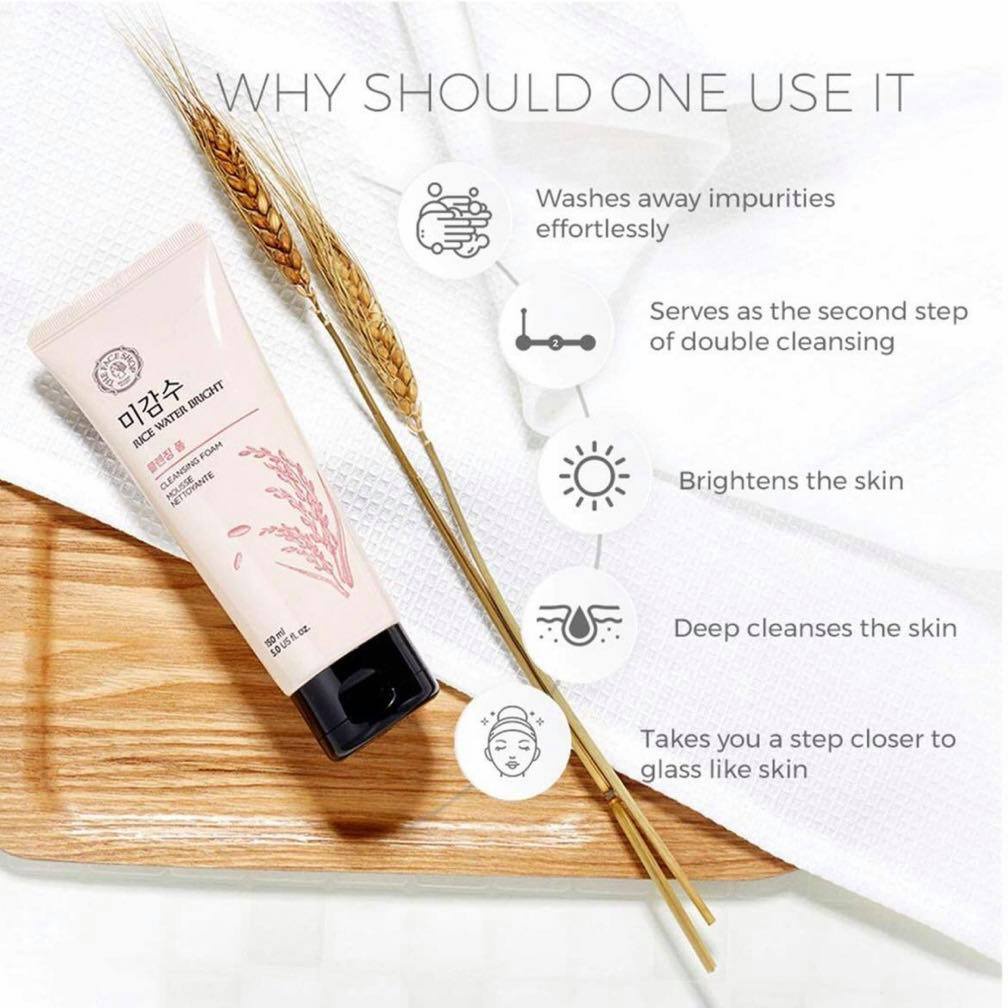 Sữa Rửa Mặt Gạo Hồng Rice Water Bright Cleansing Foam