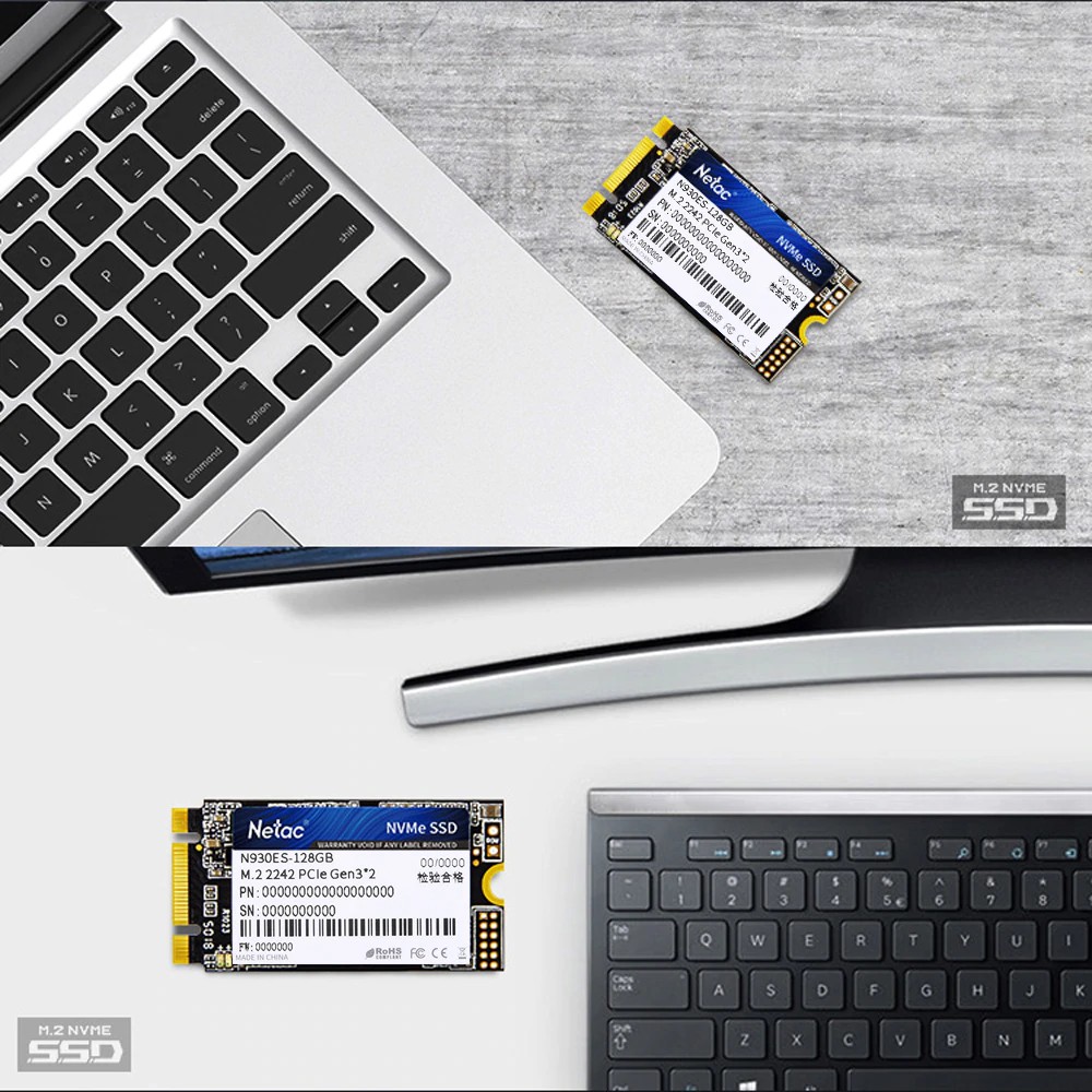 SSD Netac 128GB M.2 2242 NVMe PCIe N930ES Gen3x2 Chính Hãng Dùng Cho Laptop PC Macbook - Bảo hành 36 tháng 1 đổi 1