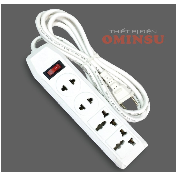 Ổ cắm điện có dây Ominsu 2 cửa đa năng 2 cửa đơn 4A3 2000w