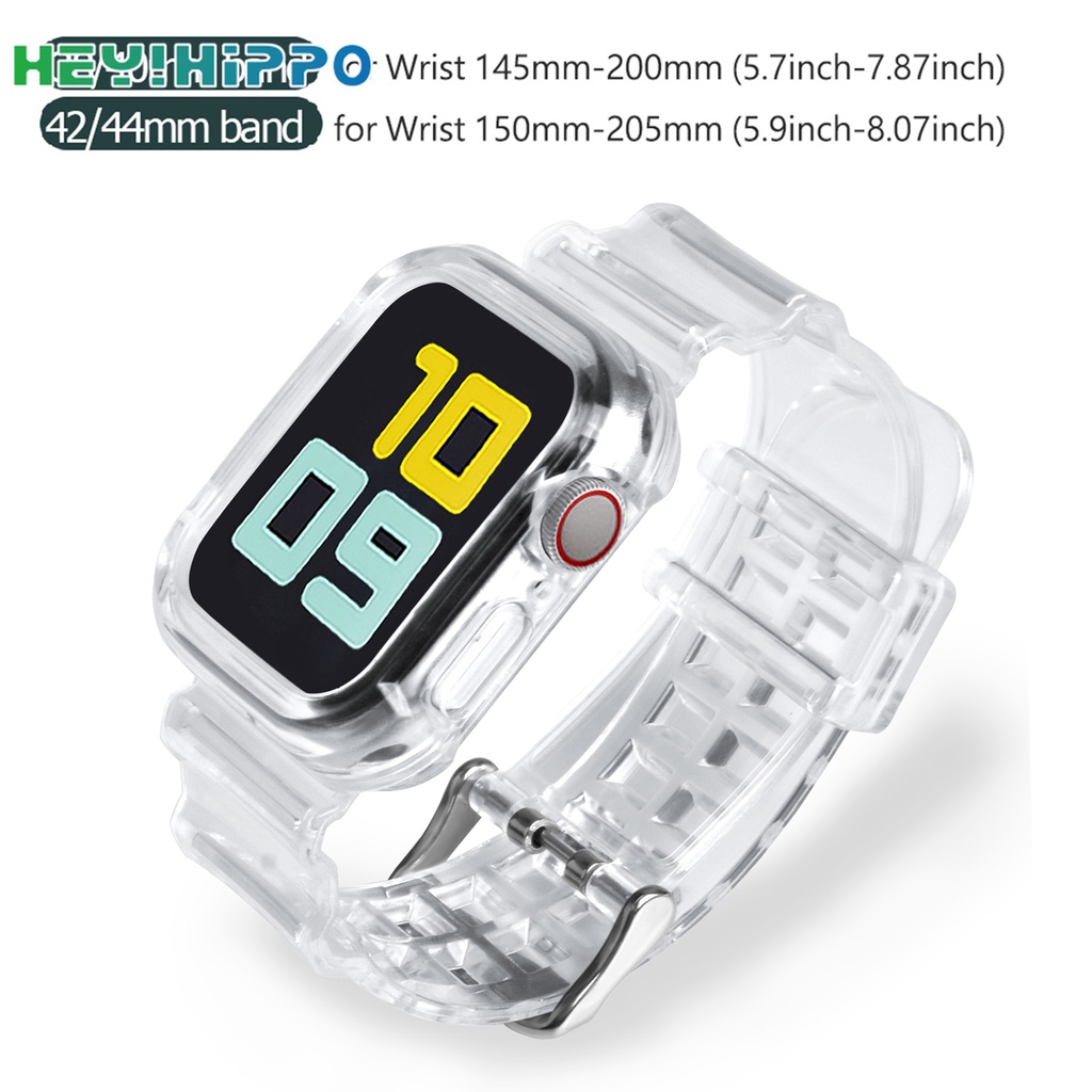 Dây đeo silicon trong suốt thích hợp cho đồng hồ thông minh Apple watch series se 6 5 4 3 38 40 42 44 mm