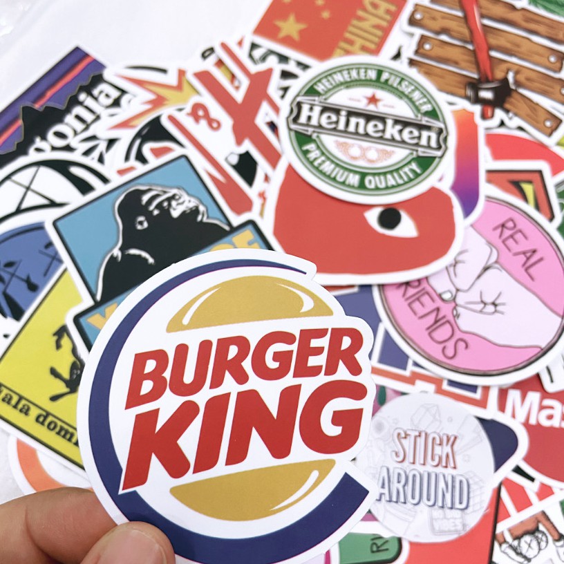 [Brands logo] Set sticker hình dán logo các thương hiệu nổi tiếng starbucks, lego, coca, instagram, monster, google