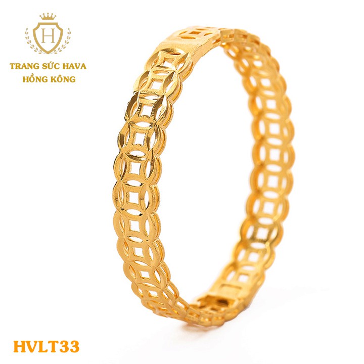 Lắc Tay Titan Nữ Kim Tiền May Mắn, Vòng Tay Xi Mạ Vàng Non 24k - Trang Sức Hava Hong Kong - HVLT33