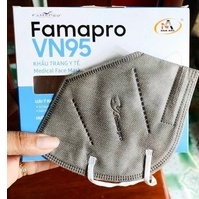 VN95 (N95)- HỘP 10 CÁI Màu Đen] Khẩu trang y tế N95 Màu Đen kháng khuẩn 4 lớp Famapro VN95