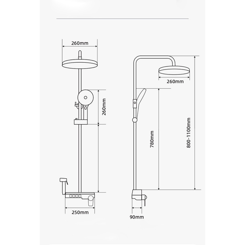 Bộ sen cây tắm đứng nóng lạnh nút nhấn dáng phím đàn NANO XÁM kèm vòi xịt vệ sinh hiện đại, cao cấp- QM.BSC008