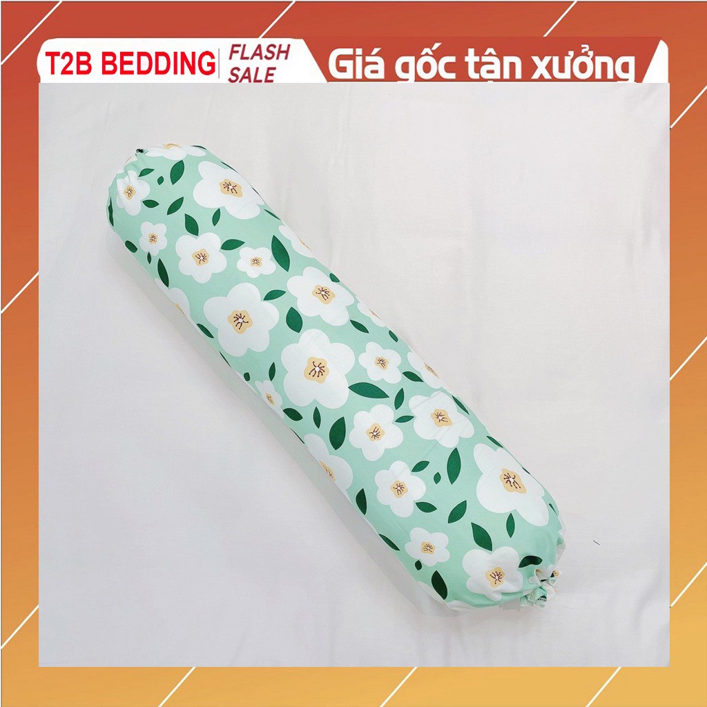 Vỏ gối ôm cotton 100%, size 35x105 cm, có dây rút 2 đầu . chất liệu mát mịn