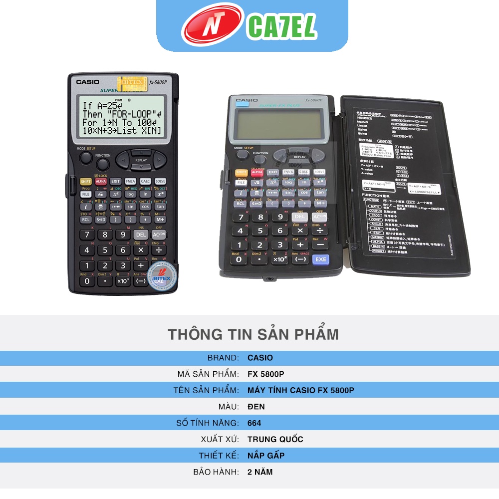 Máy tính CASIO FX 5800P hàng chính hãng bảo hành 2 năm