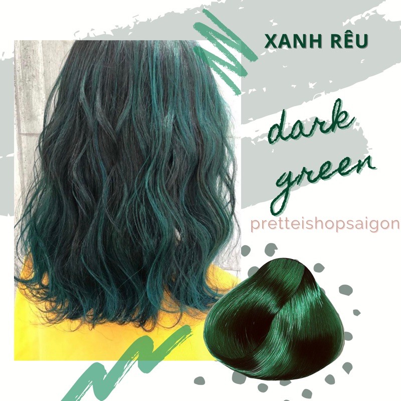 Kem Nhuộm Tóc Màu XANH RÊU TRẦM - Không Tẩy