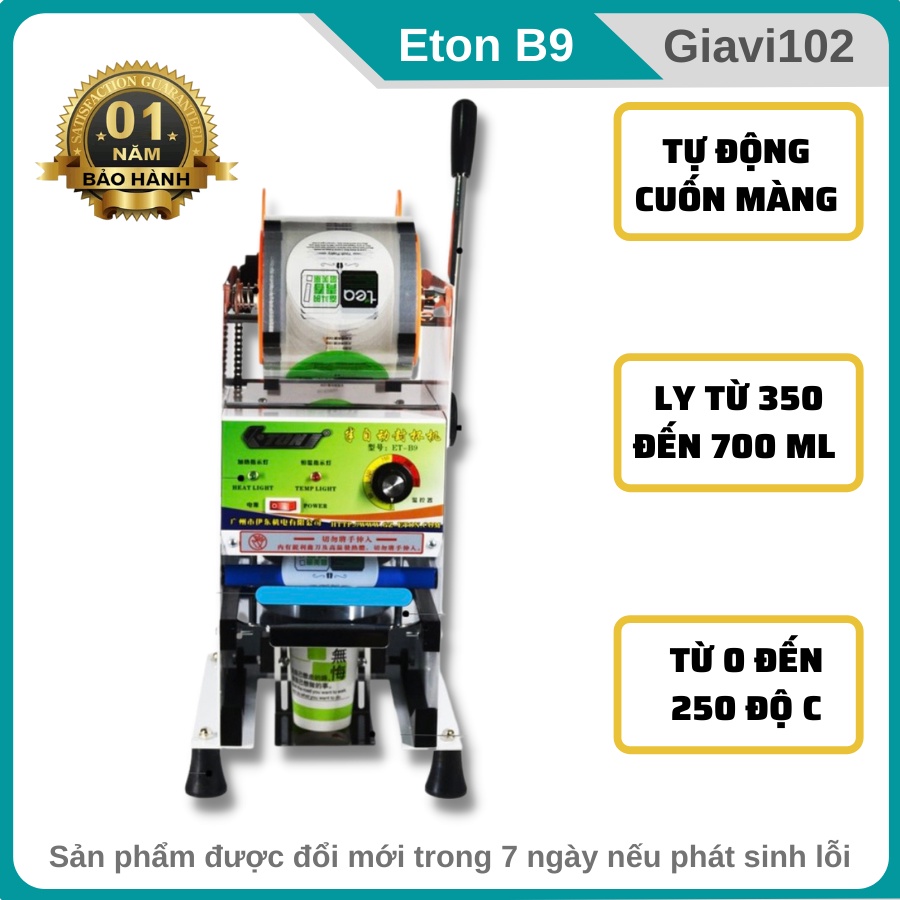 Máy ép miệng ly tự động cuốn màng ETON-B9