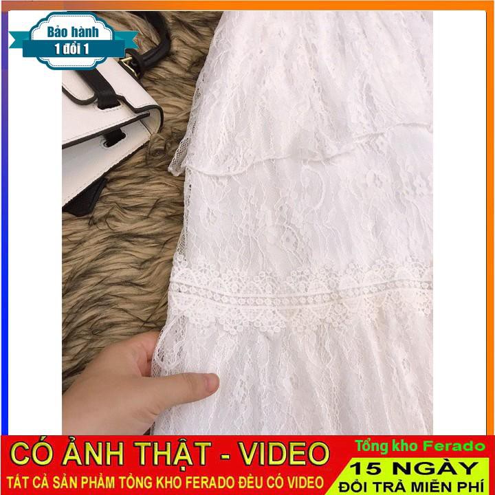 [ xả kho ] MiD Đầm ren trắng trễ vai 3 tầng V1116 Mie Design ảnh thật