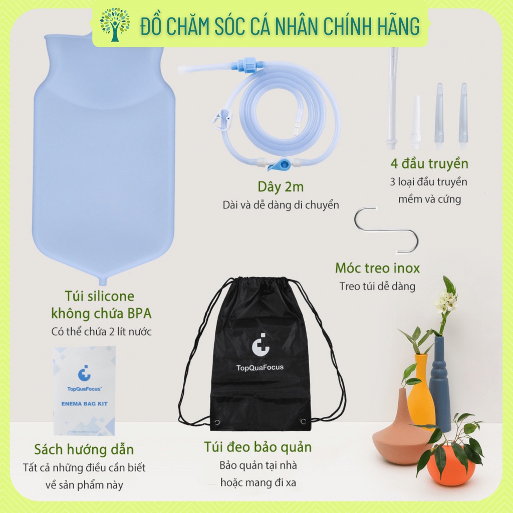 Túi thụt tháo đại tràng, thải độc cà phê, thải độc đại tràng TopQuaFocus TOP2