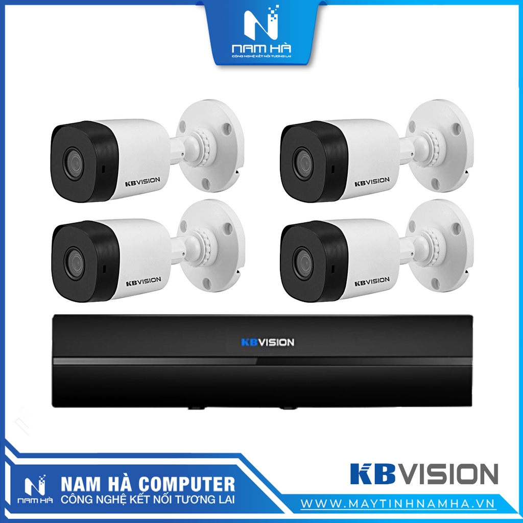 Mua Trọn bộ 4 Camera KBvision 2MP Full HD 1080p - Đầu ghi hình 4 kênh ...