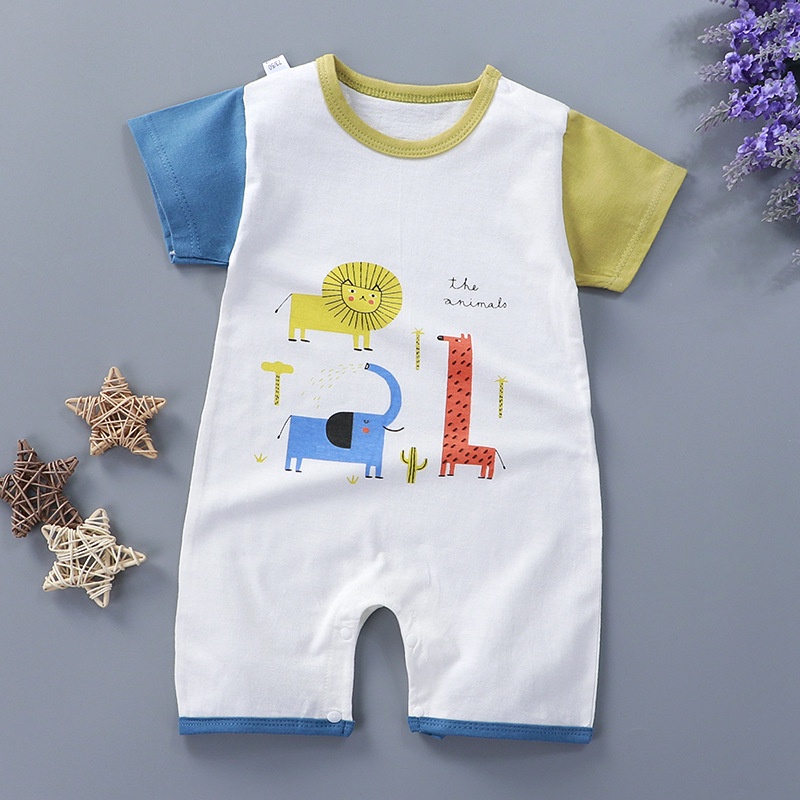 Bodysuit chất cotton thoáng mát cho bé Bộ đồ áo liền quần cộc tay sơ sinh từ 5 tháng - 2 tuổi