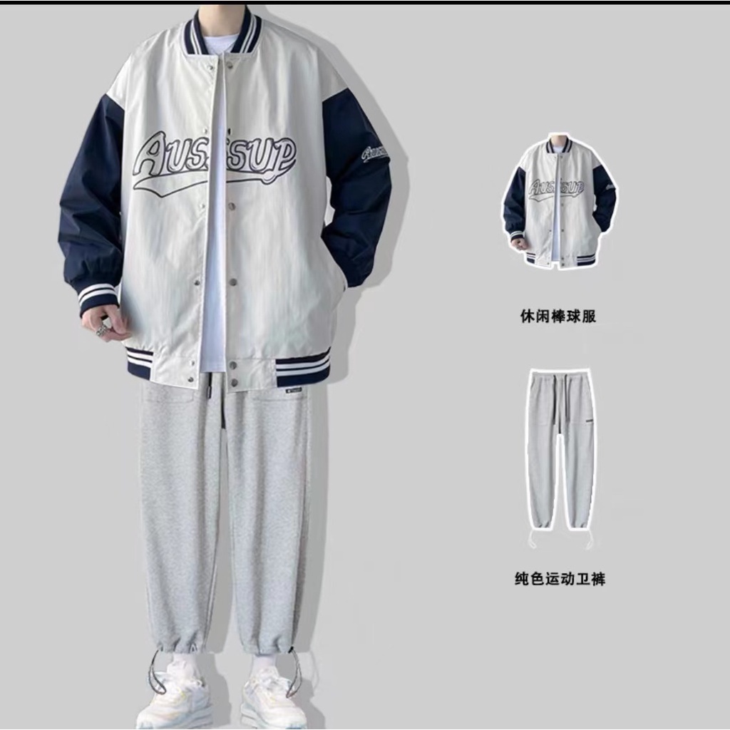 Áo khoác bomber thêu AUSUP cao cấp phiên bản hoàn hảo uniex nam nữ mặc đẹp form rộng- AQ STORE