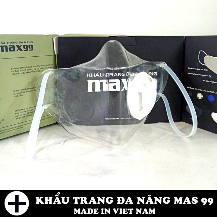 Khẩu Trang Đa Năng Trong Suốt Nhựa TPU Có Van Lọc Khí MAX99