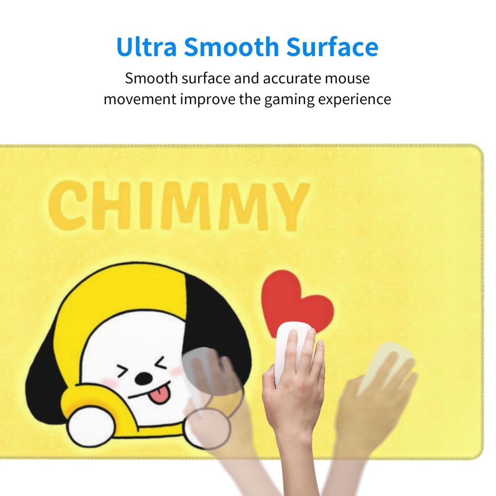 Miếng Lót Chuột Và Bàn Phím Máy Tính Chống Trượt Bằng Cao Su Cỡ Lớn In Họa Tiết bt21 chimmy 40x75cm