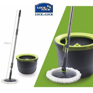 Cây lau nhà kéo dài - Bộ lau nhà cao cấp Lock & lock thiết kế nhỏ gọn dễ sử dụng kèm 2 bông lau - Hàng chính hãng