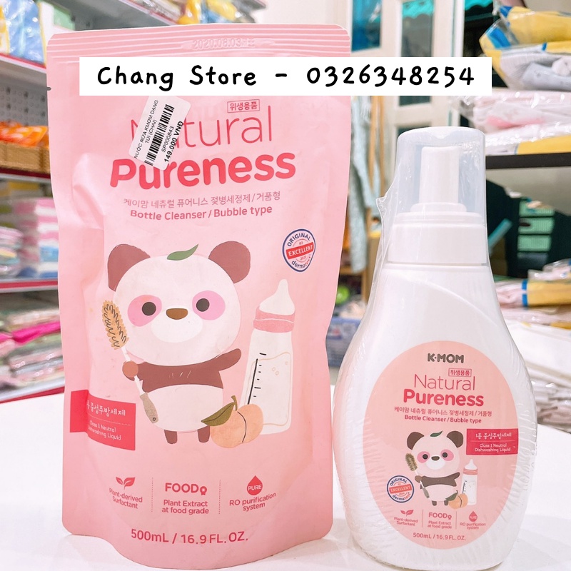 Nước rửa bình &amp; rau quả hữu cơ K-Mom Hàn Quốc - Rửa bình kmom 500ml