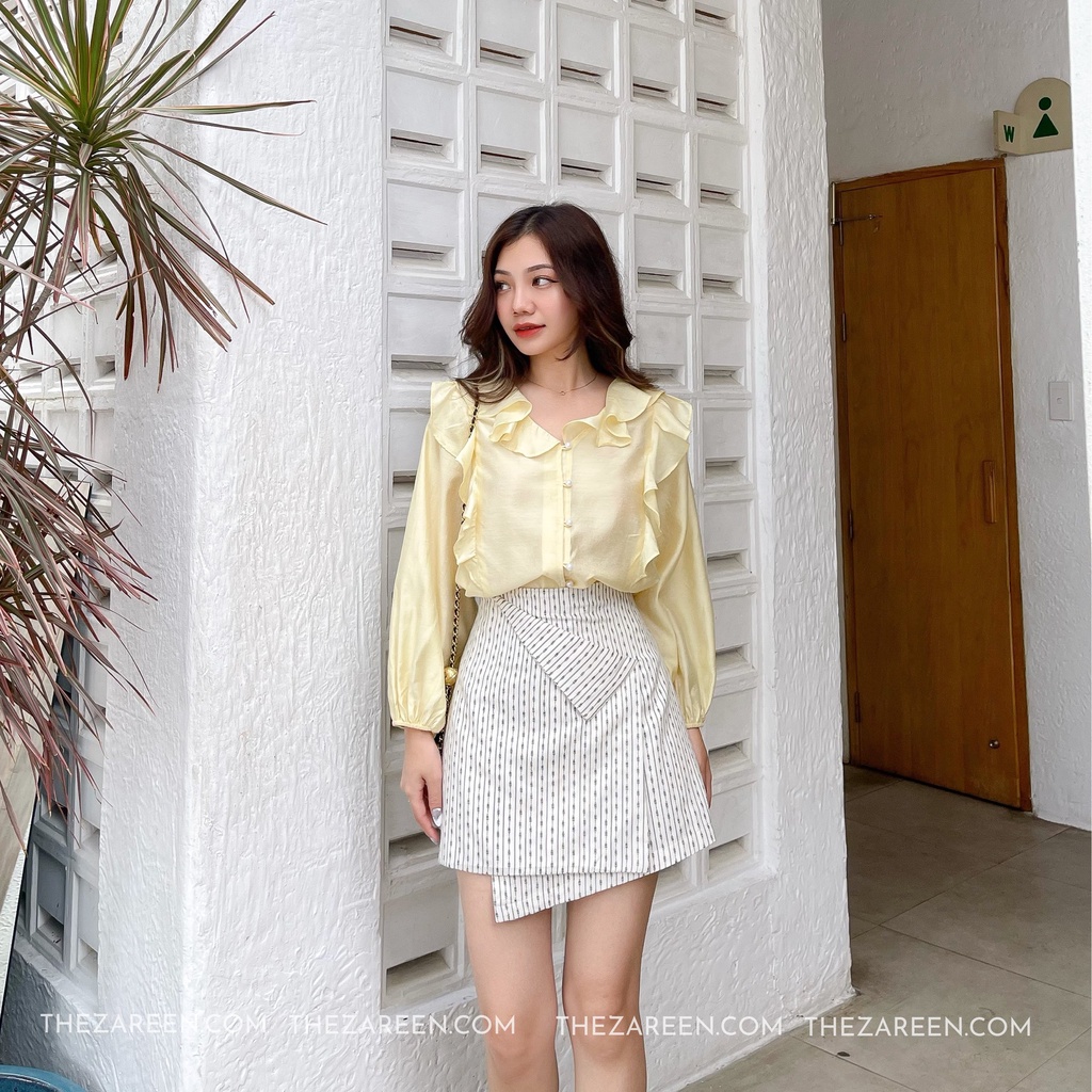 ÁO SƠ MI CỔ BÈO ZAREEN SOM60 VÀNG