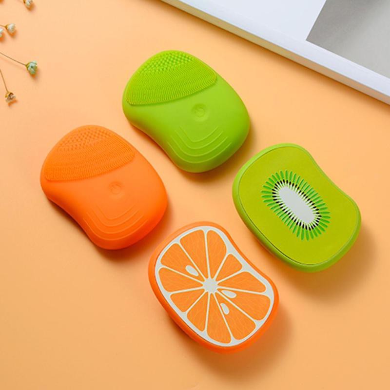 Máy rửa mặt Silicon mát xa thiết kế hình trái cây dễ thương tiện dụng