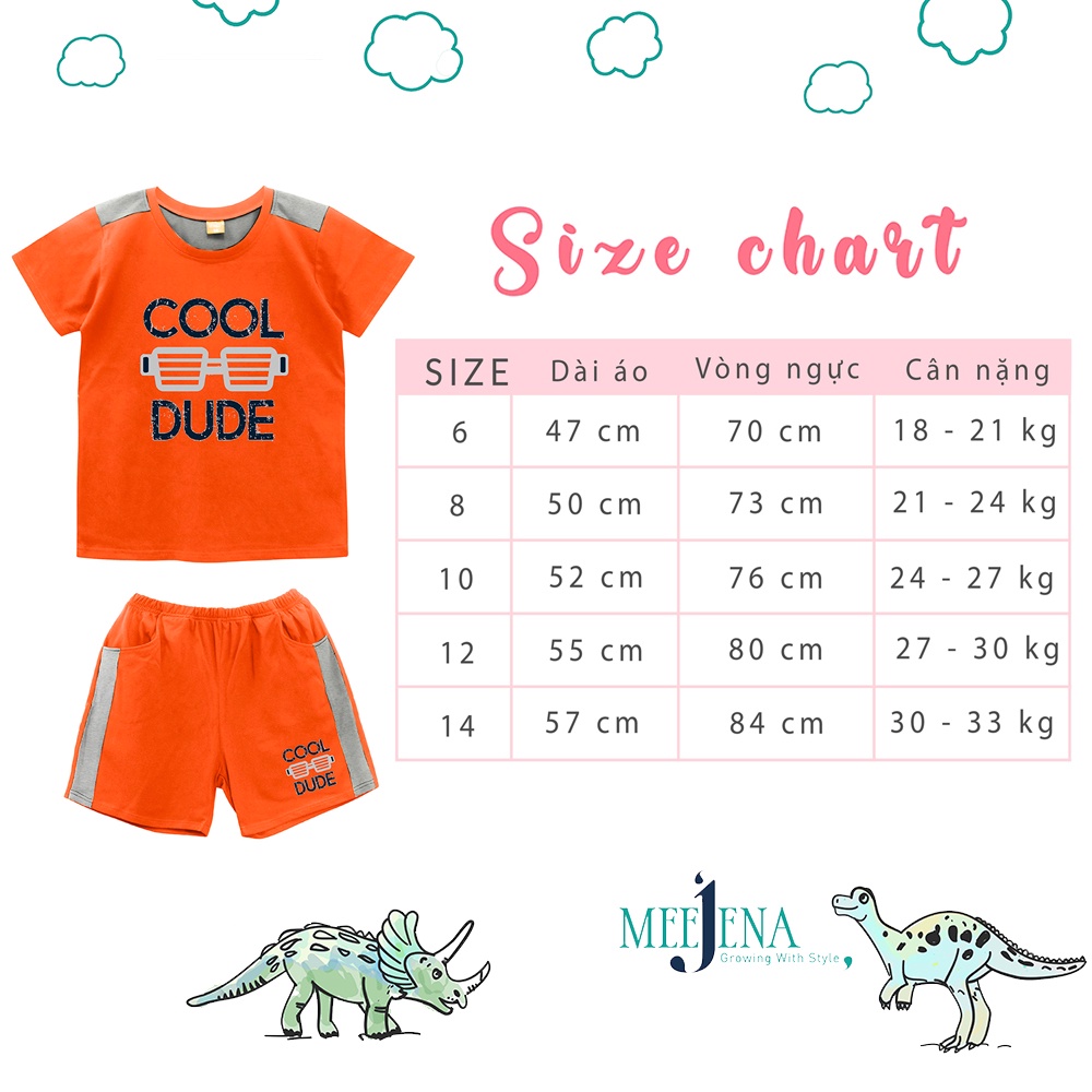 Đồ Bộ Bé Trai Thun 15-27 kg Vải 100% COTTON - MEEJENA - 757