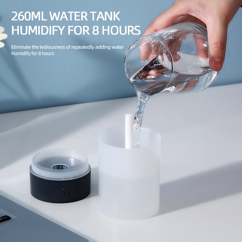 Máy khuếch tán tinh dầu Tạo Độ Ẩm Không Khí 260Ml Tích Hợp Đèn LED