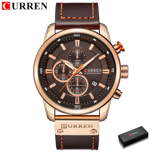 Curren Đồng Hồ quartz Chống Thấm Nước Với Dây Đeo Da 8291