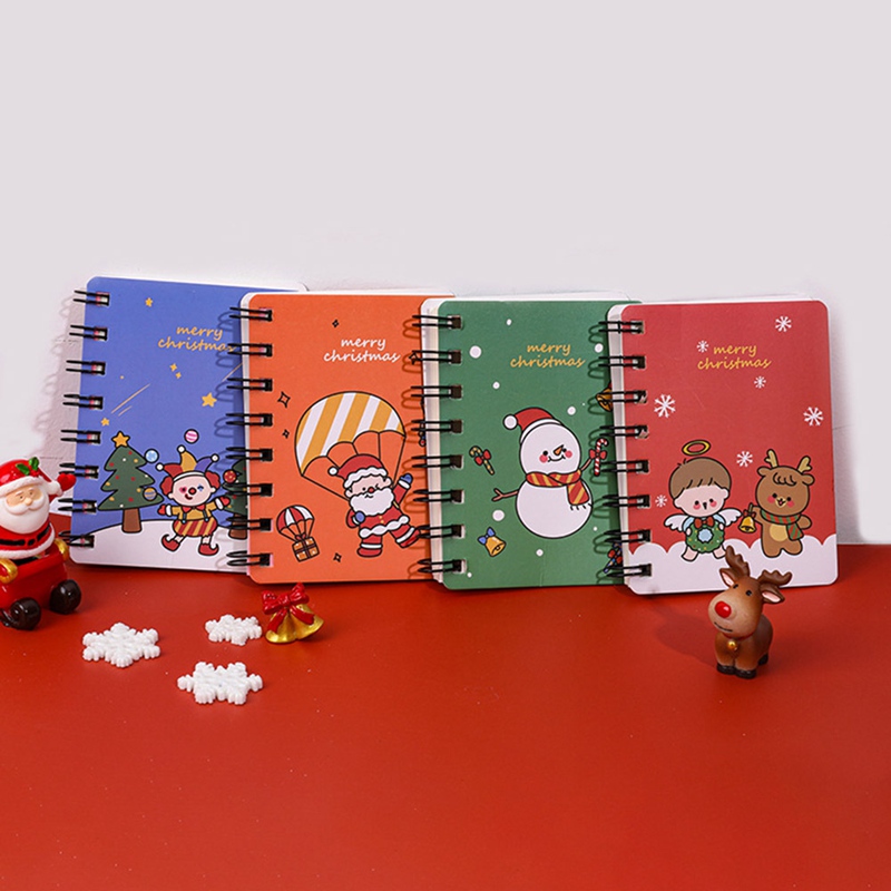 nuserw 80 pages Christmas mini coil notebook notepad notebook