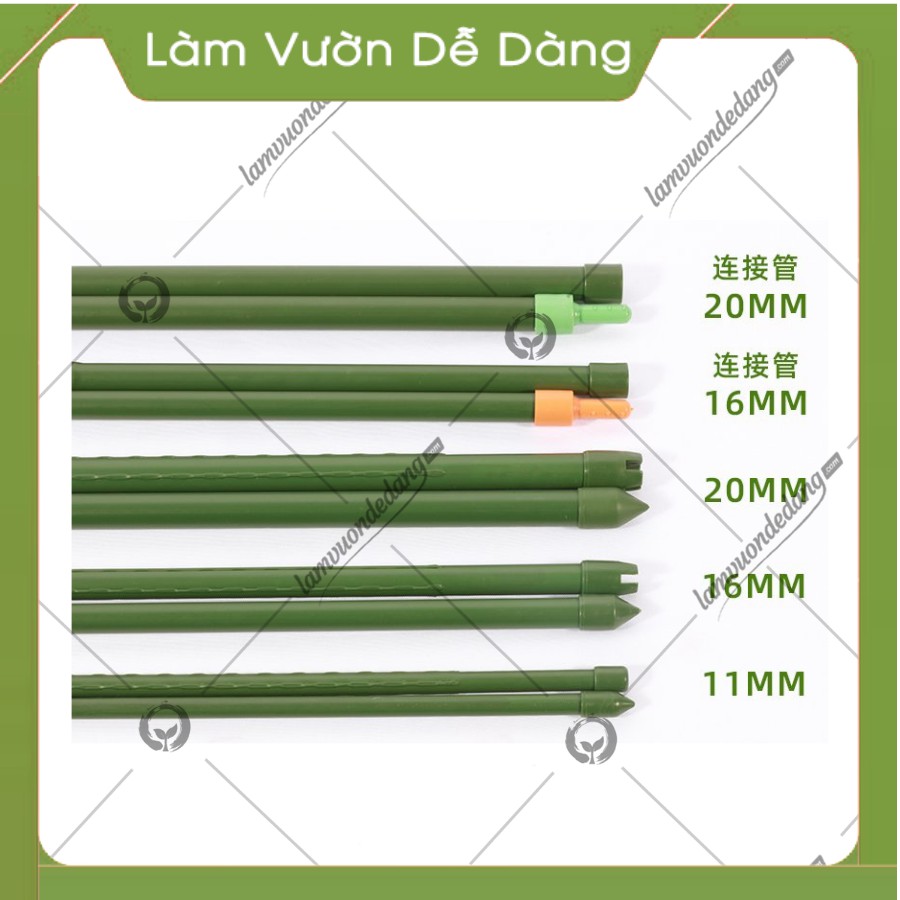 COMBO 5 Ống Thép Bọc Nhựa (Phi 11mm-Dài 180cm) Dùng làm Khung Đỡ,Giá Đỡ Hoa Hồng Leo,Giàn Leo Bầu Bí Mướp,Khung cây thép