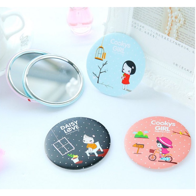 Gương Mini Cầm Tay Đáng Yêu - Gương tròn bỏ túi tiện dụng