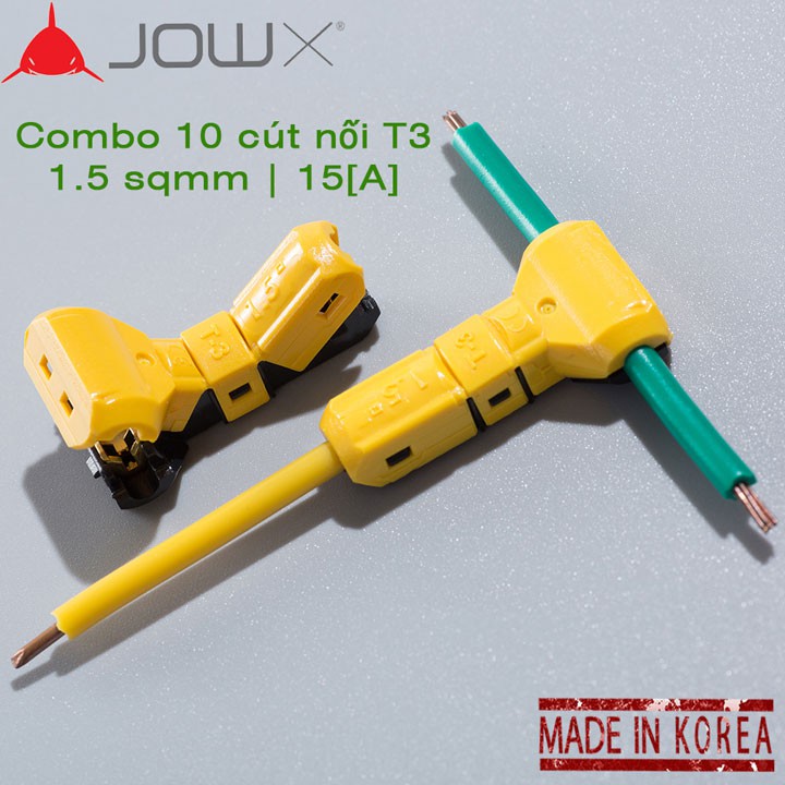 Combo 10 cút nối dây điện T3 JOWX Hàn Quốc cút nối phân nhánh chữ T