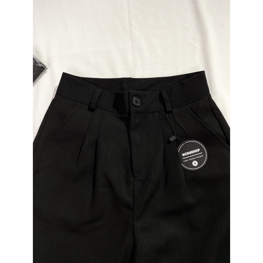 Quần Short ngố lưng cao basic màu đen có size BC073