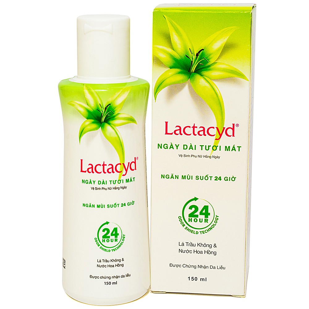 Dung Dịch Vệ Sinh Phụ Nữ Lactacyd Ngày Dài Tươi Mát Tinh Chất Lá Trầu Không 150ml