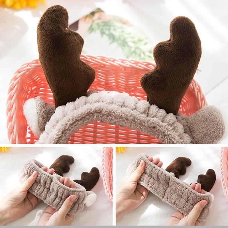 Băng đô rửa mặt bờm cài tóc turban dễ thương cute tuần lộc gấu vải nhung nơ cho bé Store4girls