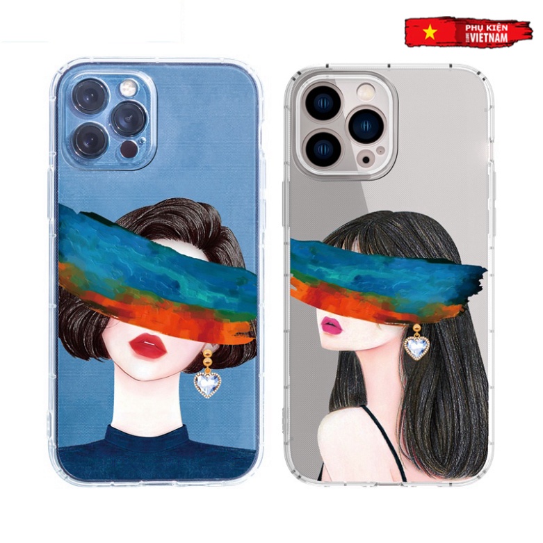 Ốp lưng iphone 6, 6s plus, 7 8 Plus, X, XS, XR, XSMAX, 11, 12, 13 PROMAX TRONG SUỐT CÔ GÁI CÁ TÍNH PKVN