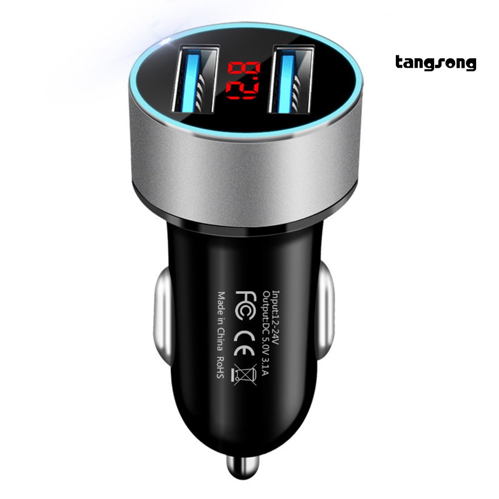Ts + Cổng Sạc Usb Kép 3.1a Cho Xe Hơi
