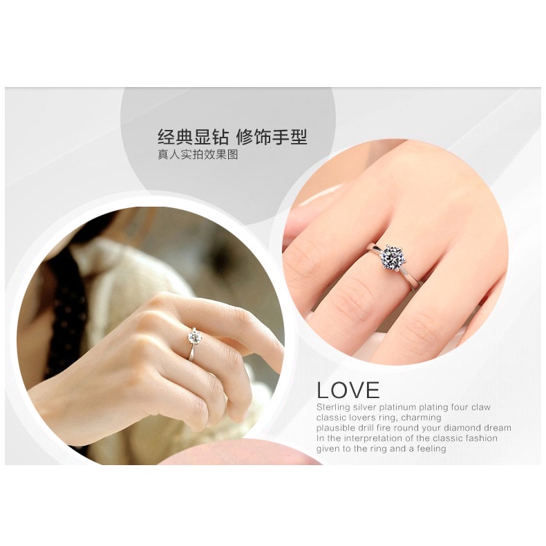 [NĐ-06] Nhẫn đôi Mẫu hoa văn Đính đá Bạc 925 Không phai màu Có thể điều chỉnh kích thước
