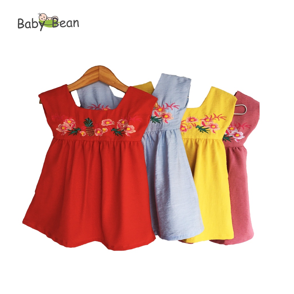 Đầm Đũi thêu Hoa &amp; Trái Bé Gái BabyBean (8kg-30kg)