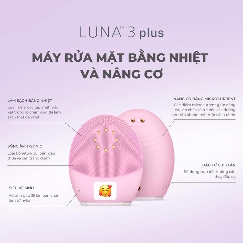 Máy Rửa Mặt FOREO Luna 3 Plus | BH 2 năm, làm sạch, massage, trẻ hoá da