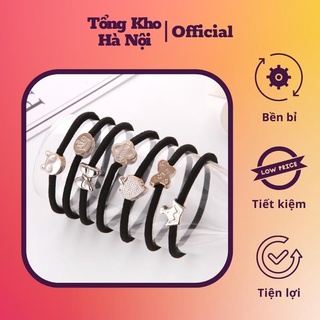 Combo 10 chun buộc tóc, thun cột tóc, chun buộc tóc dây màu đen, dây buộc tóc Hàn Quốc