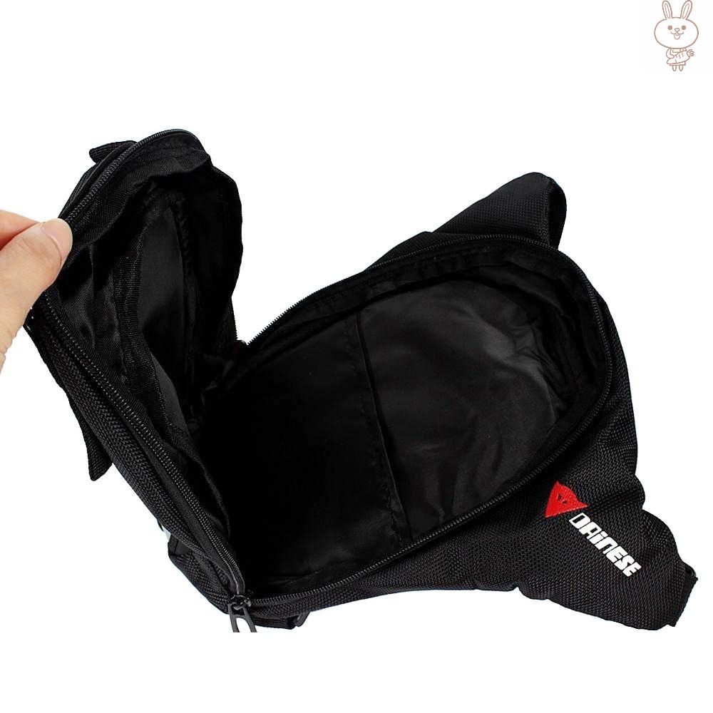 RD Men Outdoor Portable Waist Belt Bag Drop Leg Bag Black Nylon Travel Bike Cycle Mountain Camping Camera Zipper Waist Pack