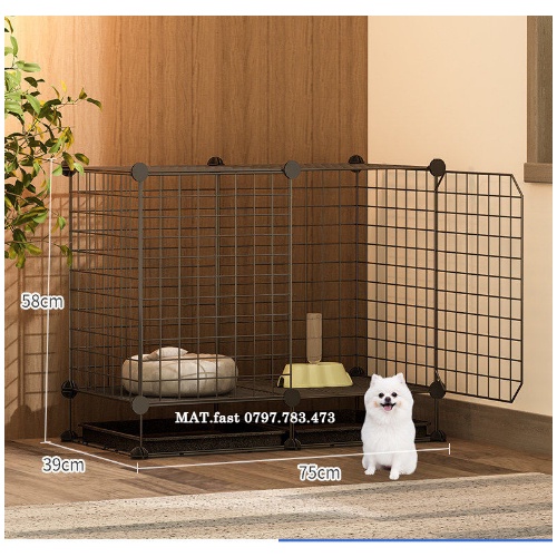 Chuồng mèo giá rẻ lắp ghép lưới sắt đa năng nuôi thú cưng thỏ, bọ ú, sóc (chốt,búa,dây rút)