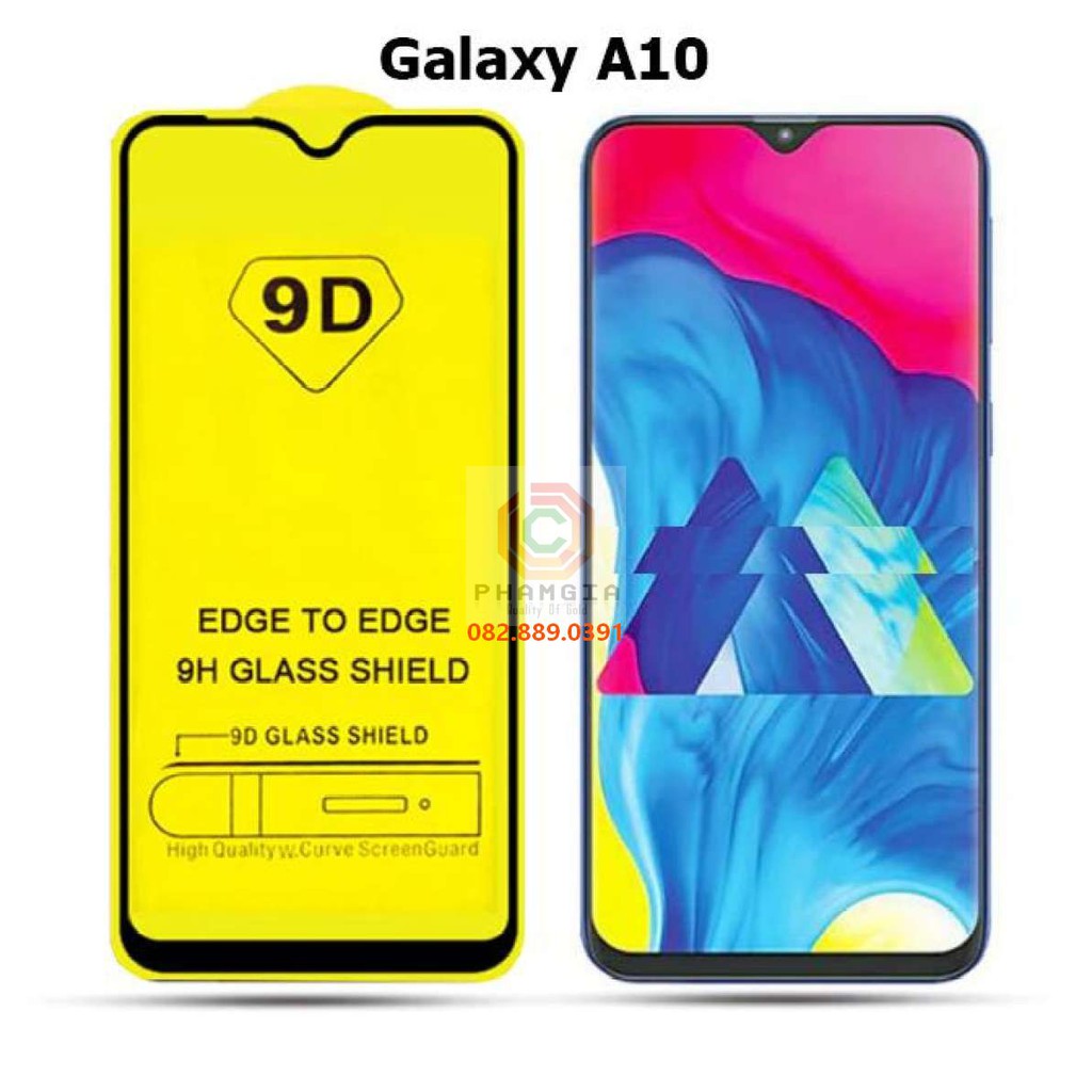 Kính cường lực Samsung Galaxy A10 Full màn hình, full keo, không loang dầu Tặng kèm bộ lau