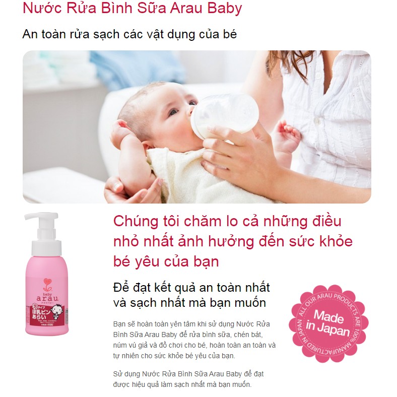 Nước rửa bình Arau - hàng chính hãng