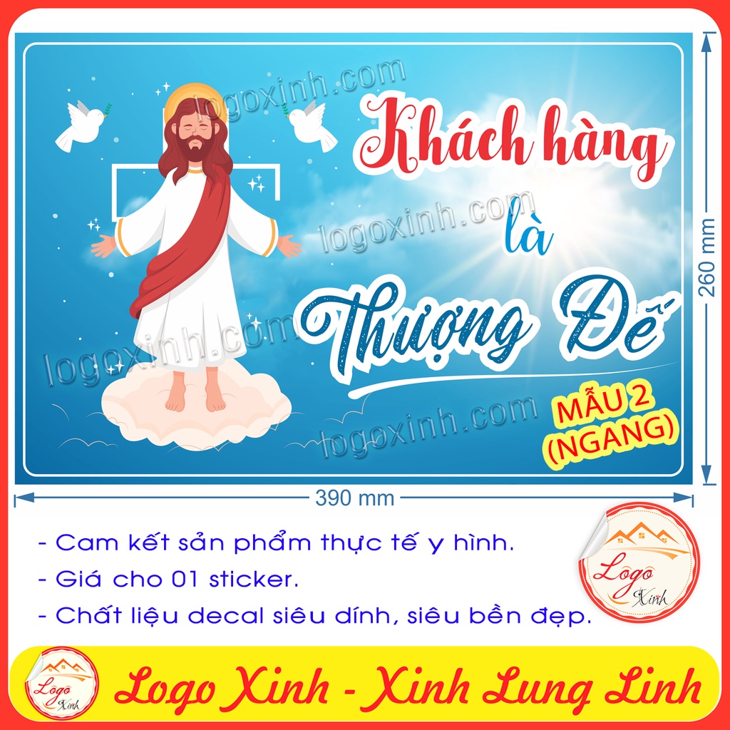 Logo Tem Sticker Khách Hàng Là Thượng Đế, Trang Trí Quầy Quán, Shop, Cửa Hàng Ngộ Nghĩnh Dễ Thương, Chất Liệu Decal Dán