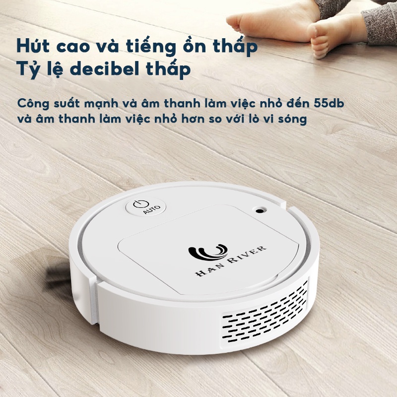 Robot hút bụi lau nhà thông minh HAN RIVER - Hàng chính hãng